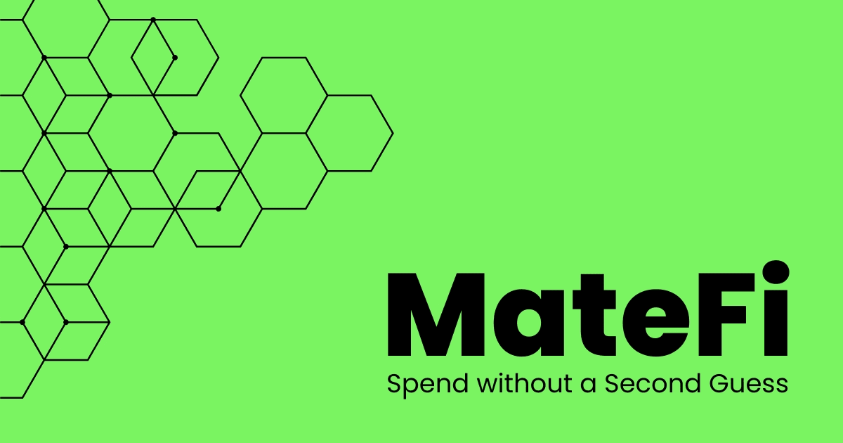 MateFi homepage for an AI financial coach with safe-to-spend guidance.